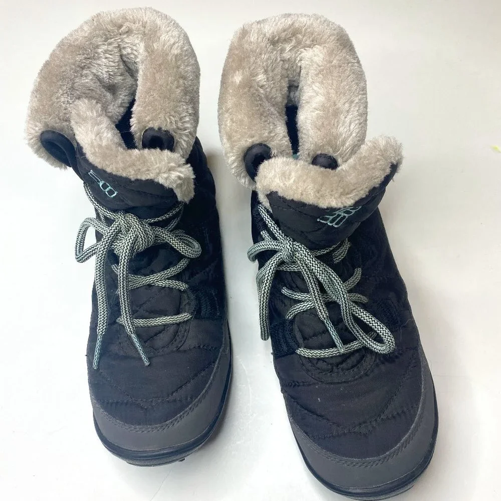 Columbia Youth size 4 Minx Shorty Omni heat waterproof-K snow boot in black/grey - Picture 11 of 15